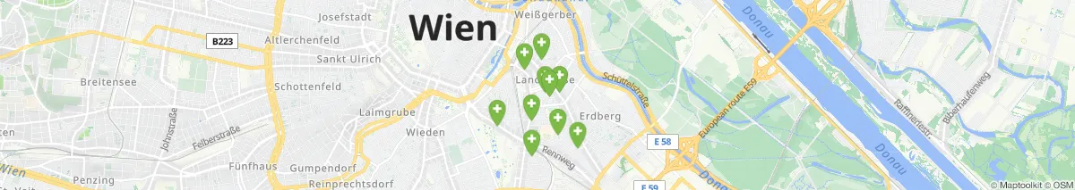 Kartenansicht für Apotheken-Notdienste in der Nähe von Landstraße (Gemeinde, Wien) (508)